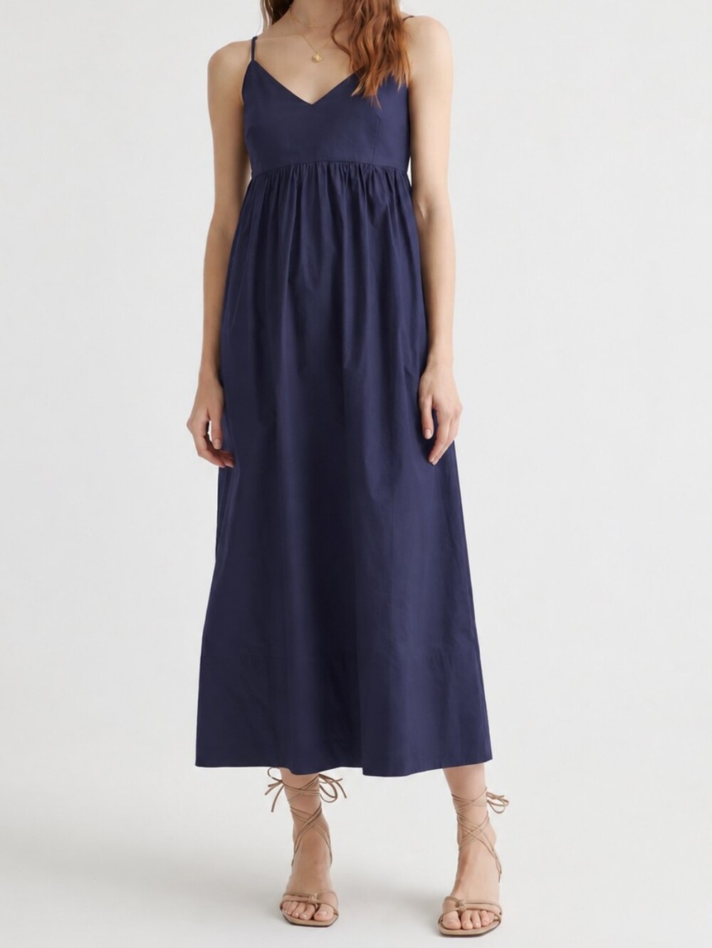 Quince 100% Organic Cotton Sleeveless Maxi Dress Size M Quiet Luxury Minimalist